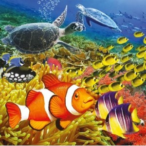 RAVENSBURGER Set de puzzles Habitants de la mer 3 x 49 pièces