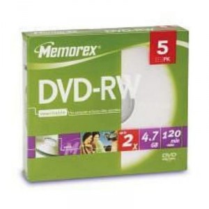 Support de stockage Memorex DVD-RW 4,7 Go x 5 (854614-05C)
