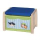 roba - 50703 - Coffre à jouets Pirate - Bois massif naturel, assise rembourrée, avant et arrière tis...