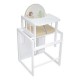 Roba - 7512W V72 - Chaise haute multifonction - Revêtement bois en contreplaqué - Blanc - Rembourrag...