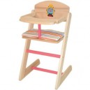 Roba 9834 SE Poupées chaise haute en bois avec coussins "Emma Stripes"