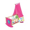 Roba 9835SE-DV Berceau de poupée en bois avec coussins "Emma Stripes"