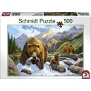 Schmidt Spiele Schmidt - 58001 - Puzzles - Les Ours À La Pêche - 500 Pièces