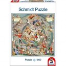 Schmidt Spiele Schmidt - 58139 - Puzzle - Signes du Zodiaque dans le Ciel Antique - Carré - 1000 Pièces