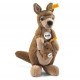 Steiff Wally le kangourou avec Willy le bébé kangourou, brun clair, 26 cm.
